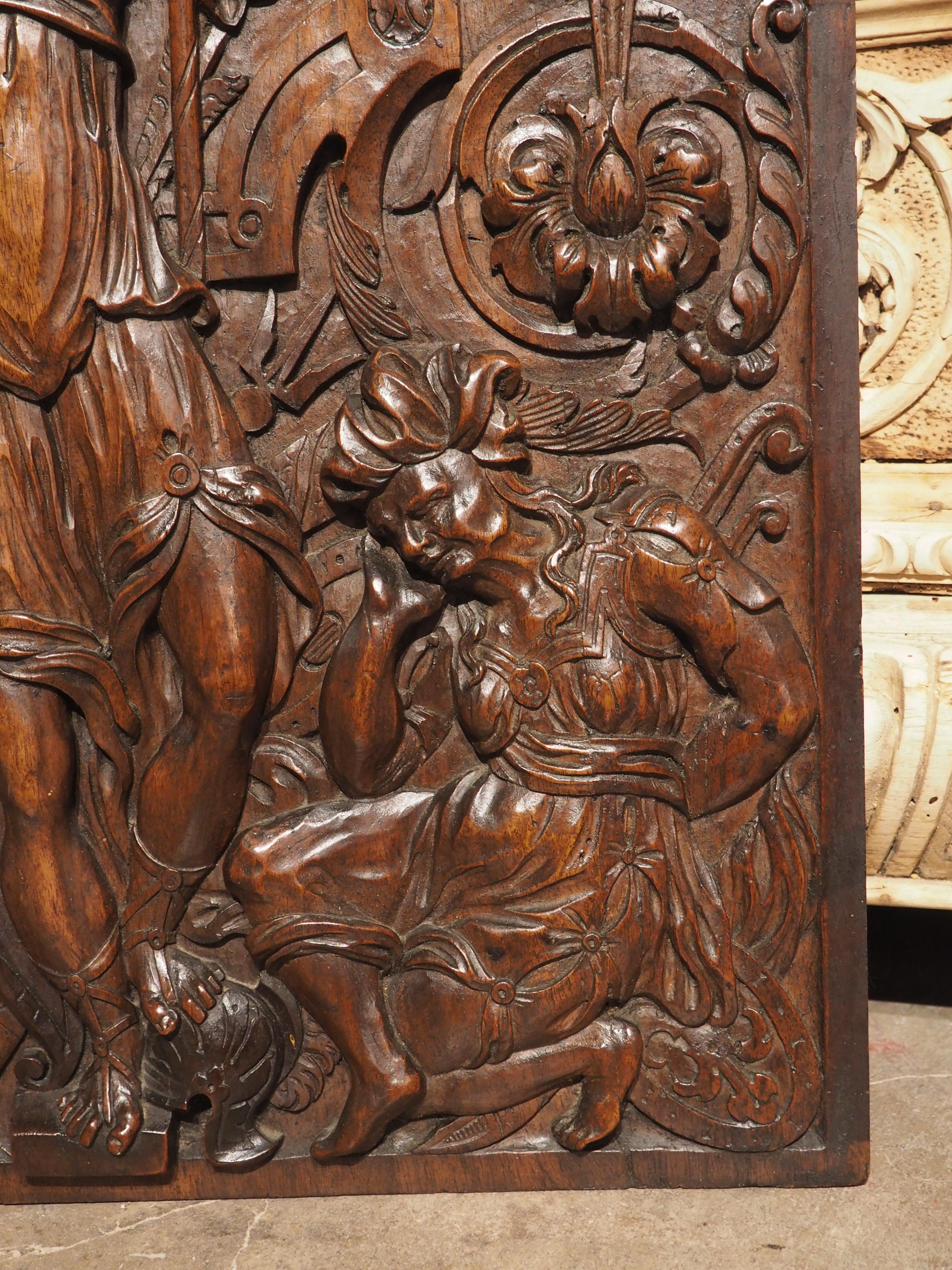 Néoclassique Panneau en bas-relief français du 19e siècle en Wood Wood sculpté en vente