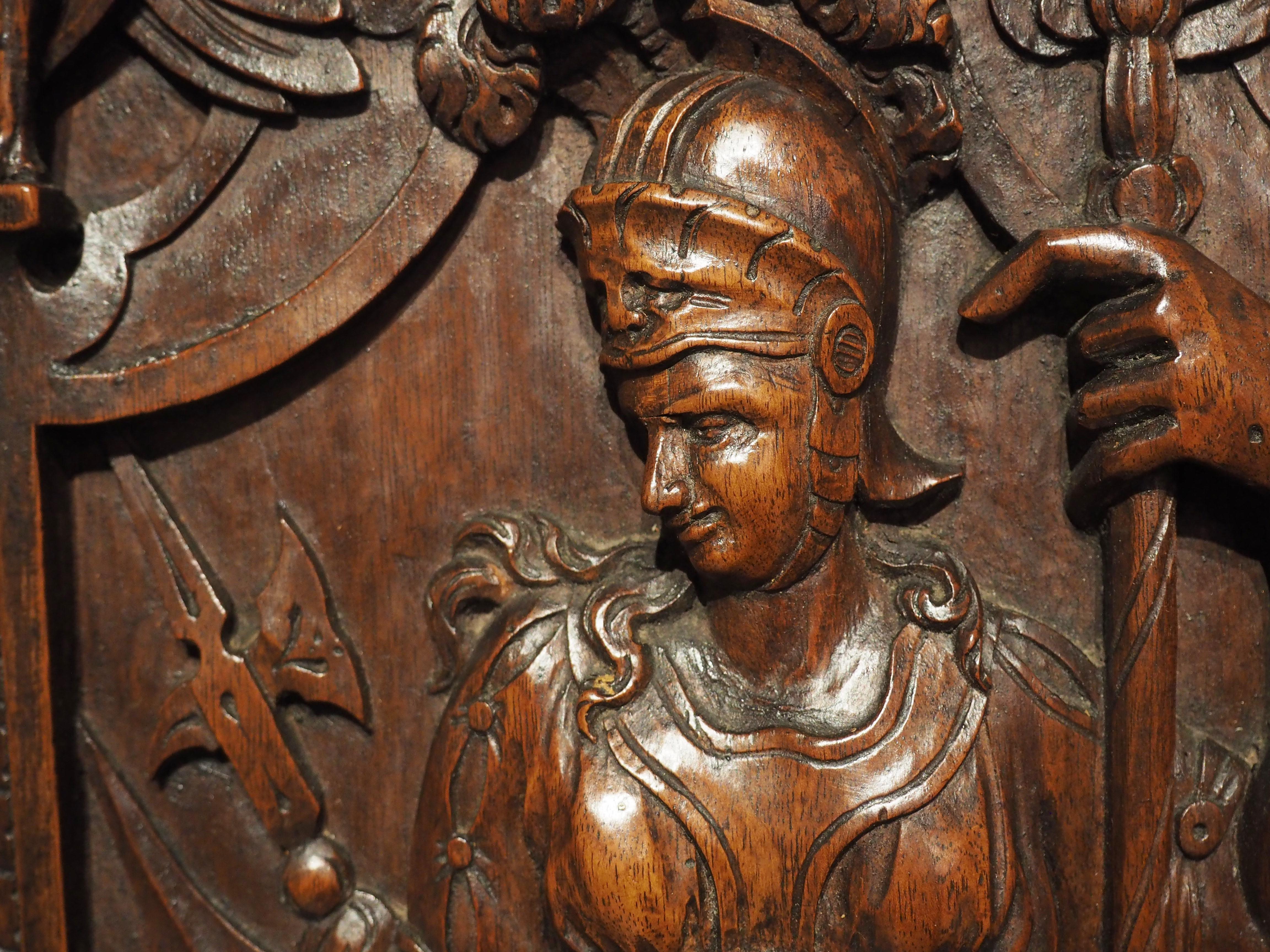 19th Century French Bas Relief Panel in Carved Walnut Wood For Sale 3