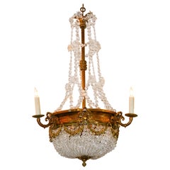 19th Century French Basket Chandelier