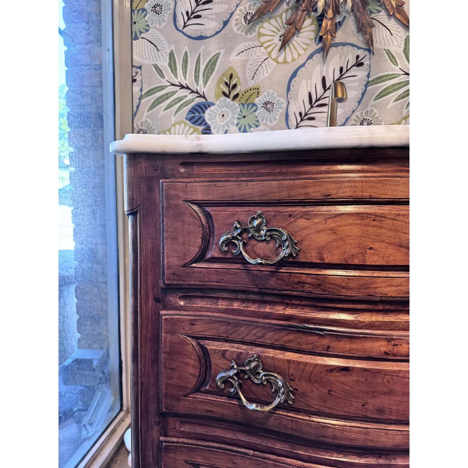 19th Century French Bath Vanity With Sink For Sale 1