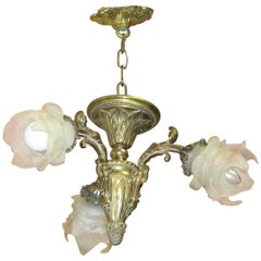 19th Century French Bedroom Three-Branch Chandelier Pendant