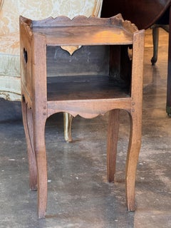 19th Century French Beech and Walnut Side Table With Heart Cutouts