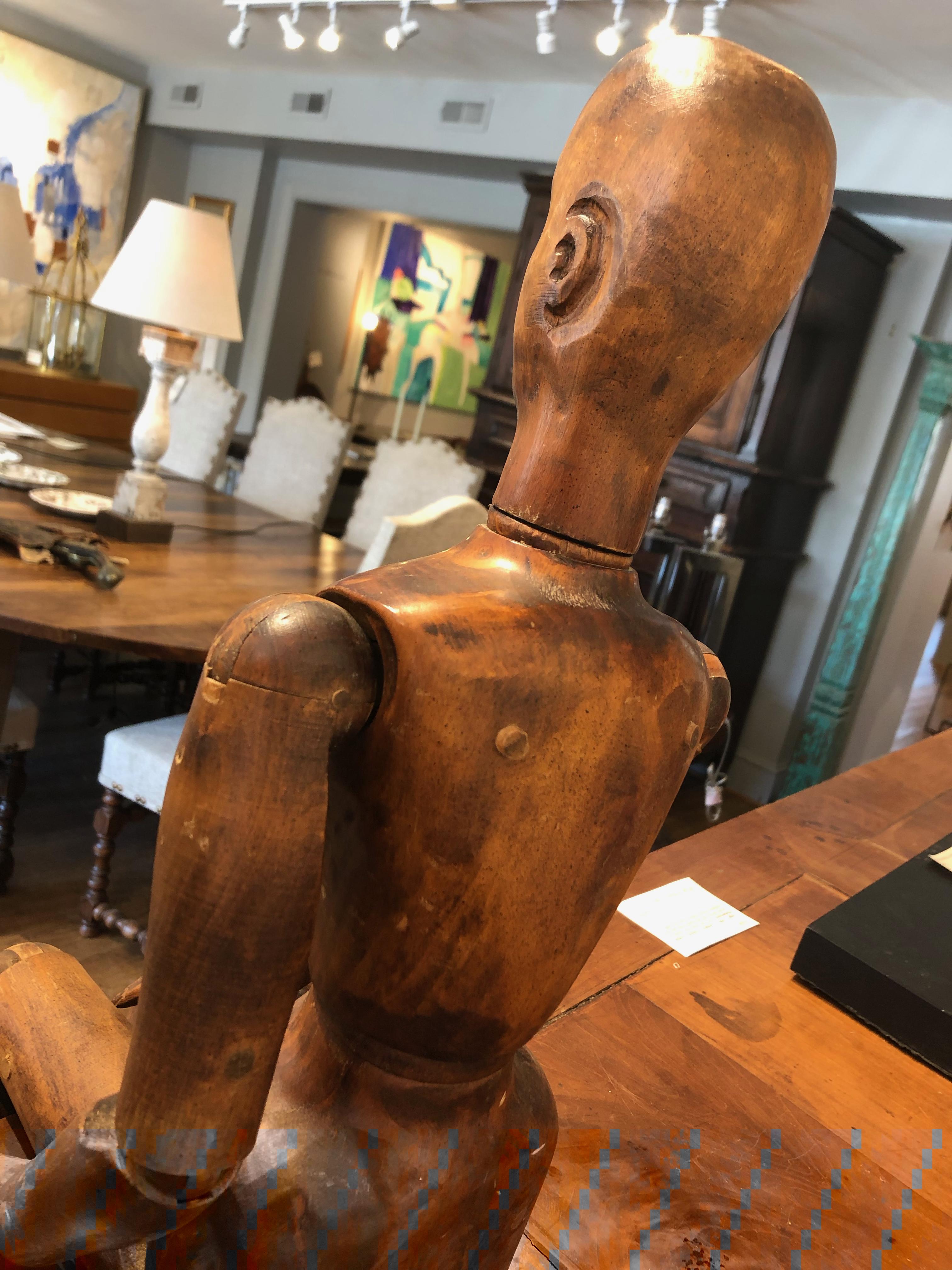 Hand-Carved 19th Century French Beechwood Artists Mannequin