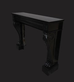 19th Century French Belgian Black Marble Chimneypiece