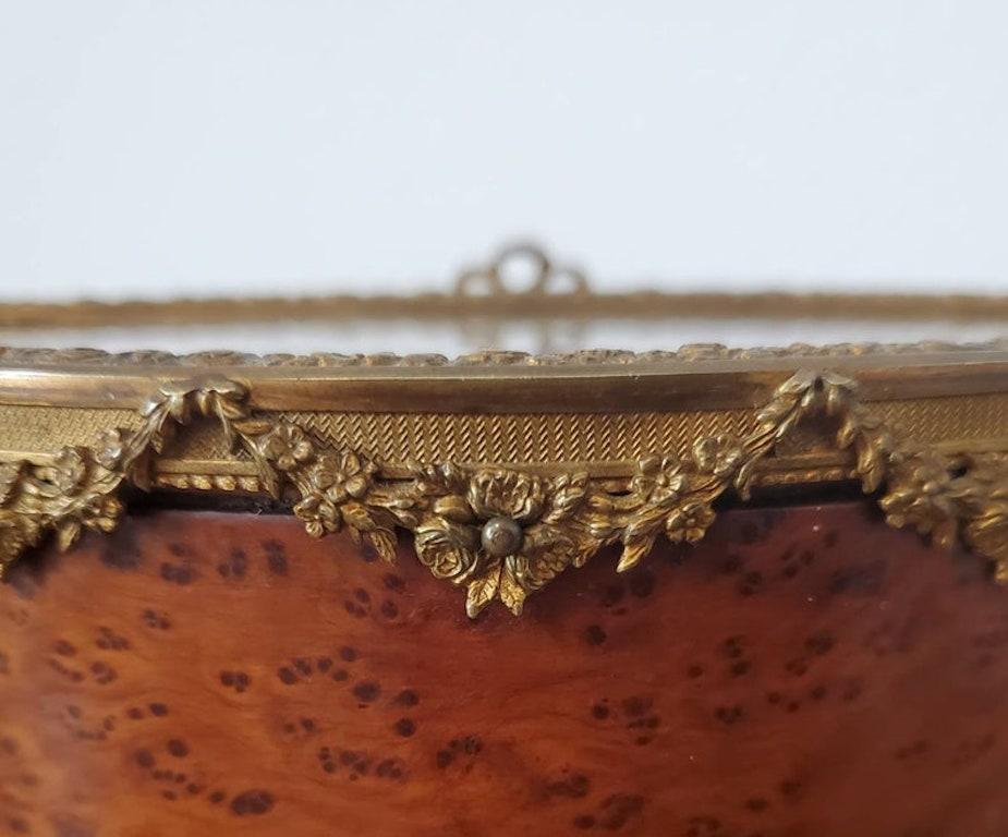 Antique French Belle Epoch Burlwood Revolving Door Decorative Box For Sale 2