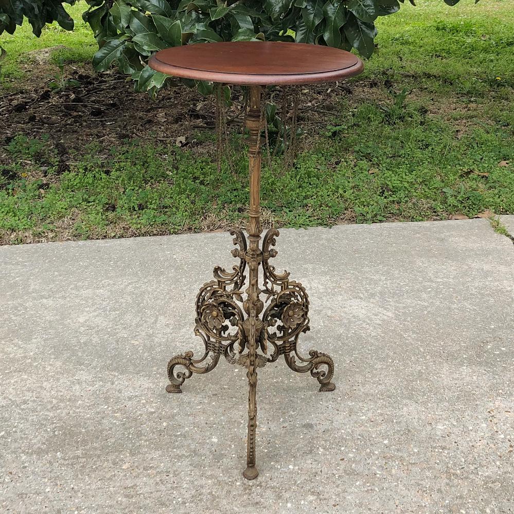 19th Century French Belle Époque Cafe Table with Painted Cast Iron Base 5