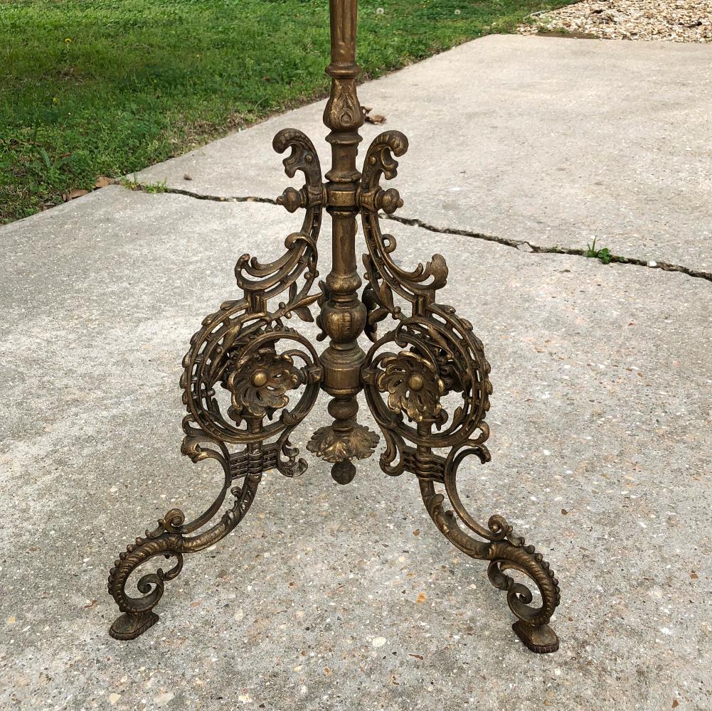 Hand-Crafted 19th Century French Belle Époque Cafe Table with Painted Cast Iron Base