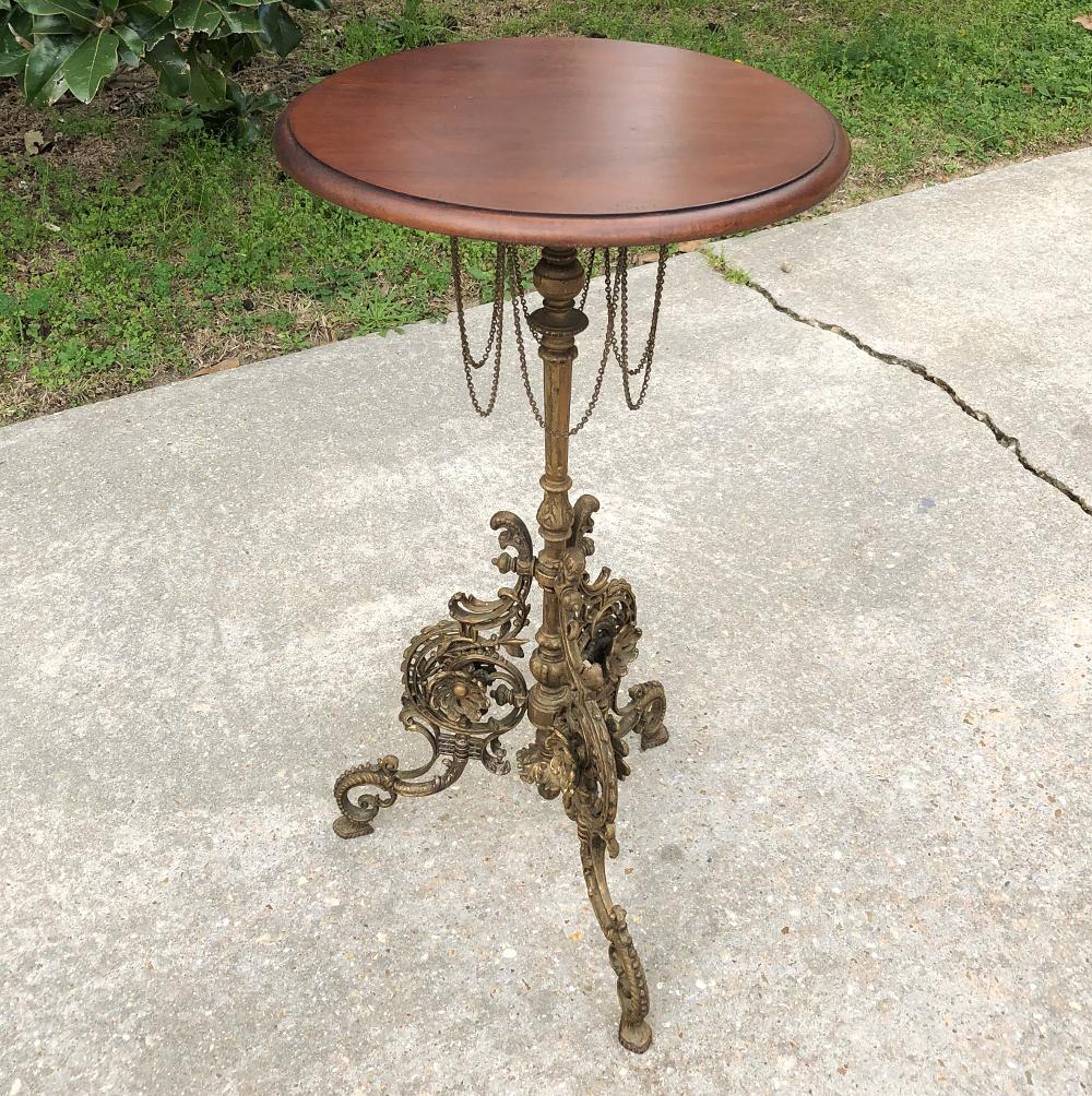 19th Century French Belle Époque Cafe Table with Painted Cast Iron Base 2