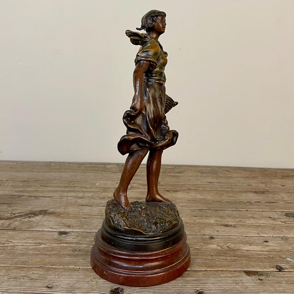 Hand-Crafted 19th Century French Belle Epoque Statue by Victor Rousseau For Sale