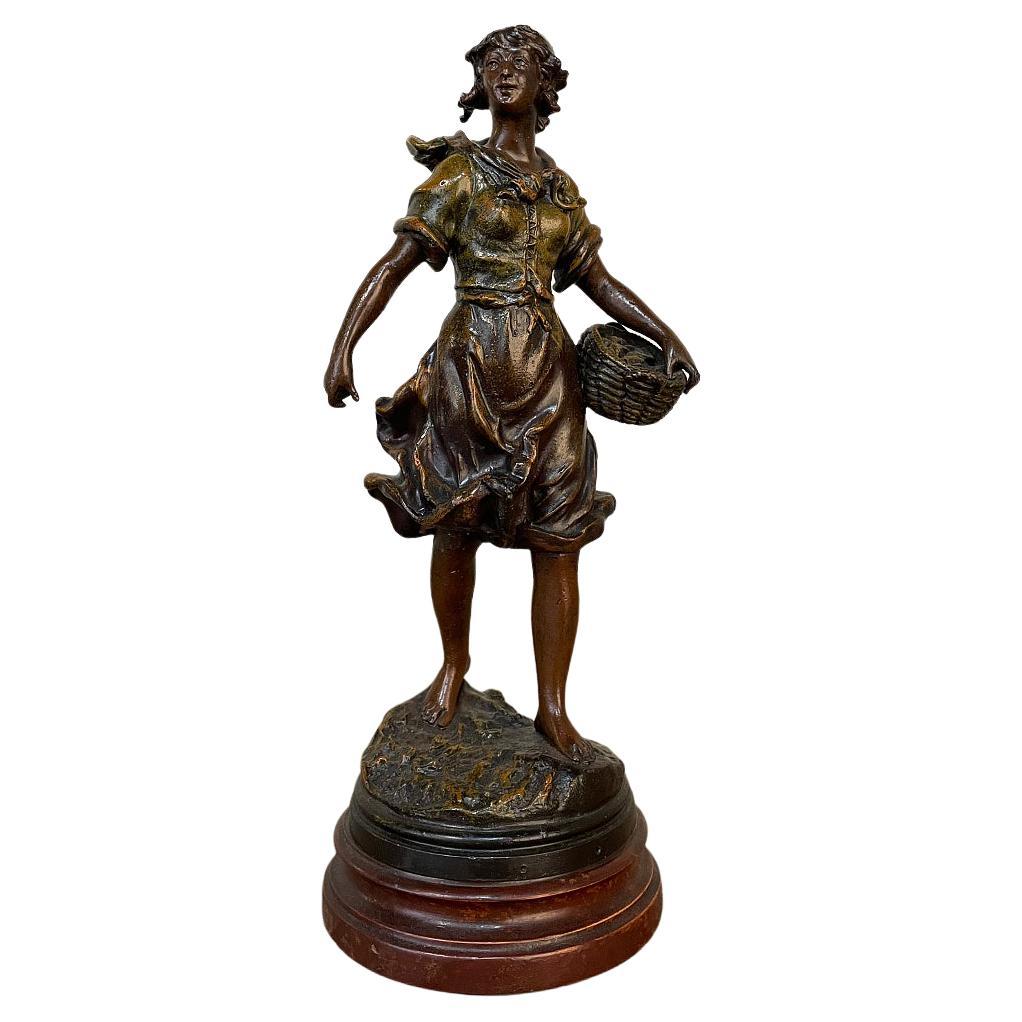 Estatua French Belle Epoque del siglo XIX de Victor Rousseau