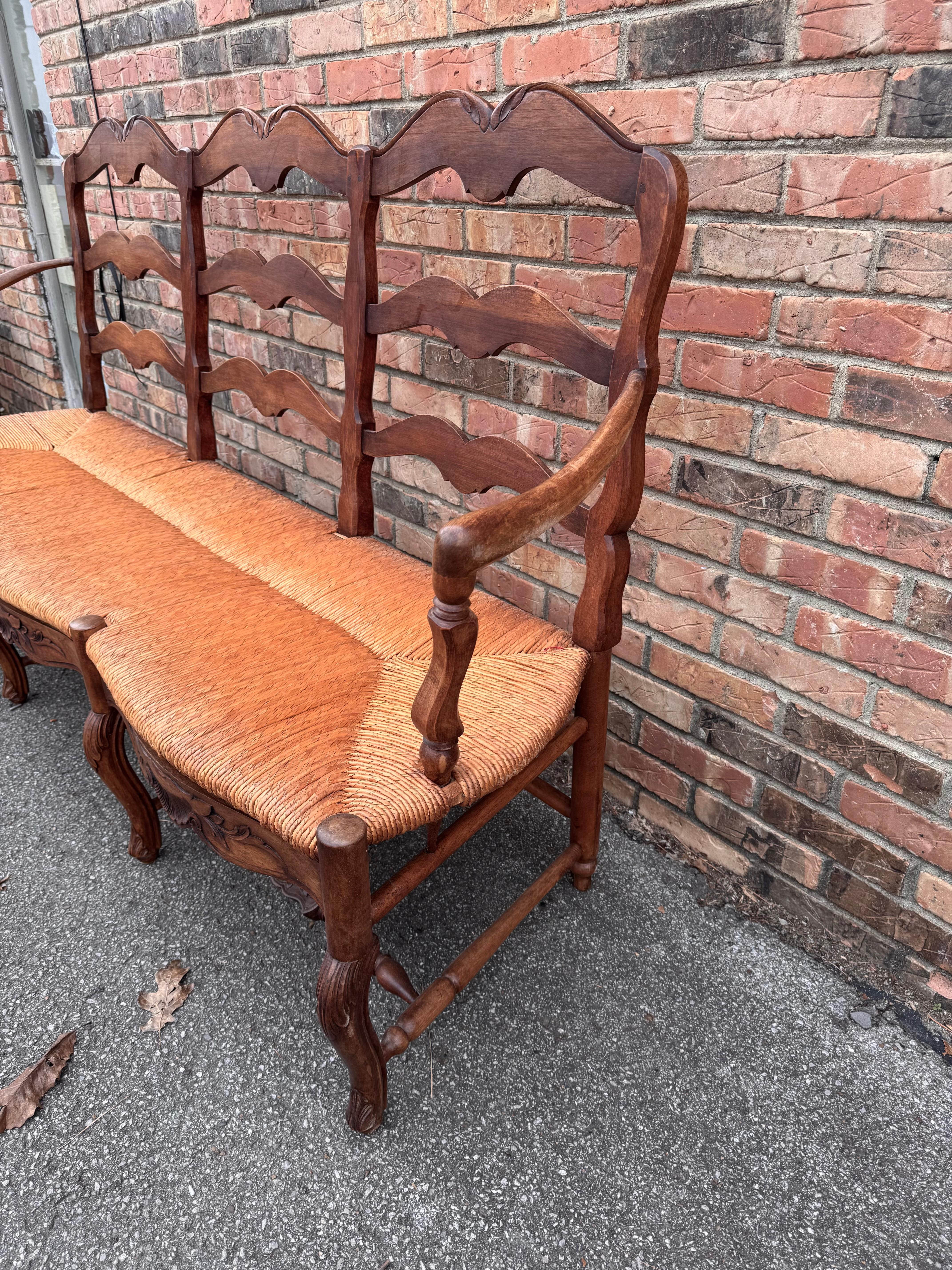 Rush 19th Century French Bench For Sale