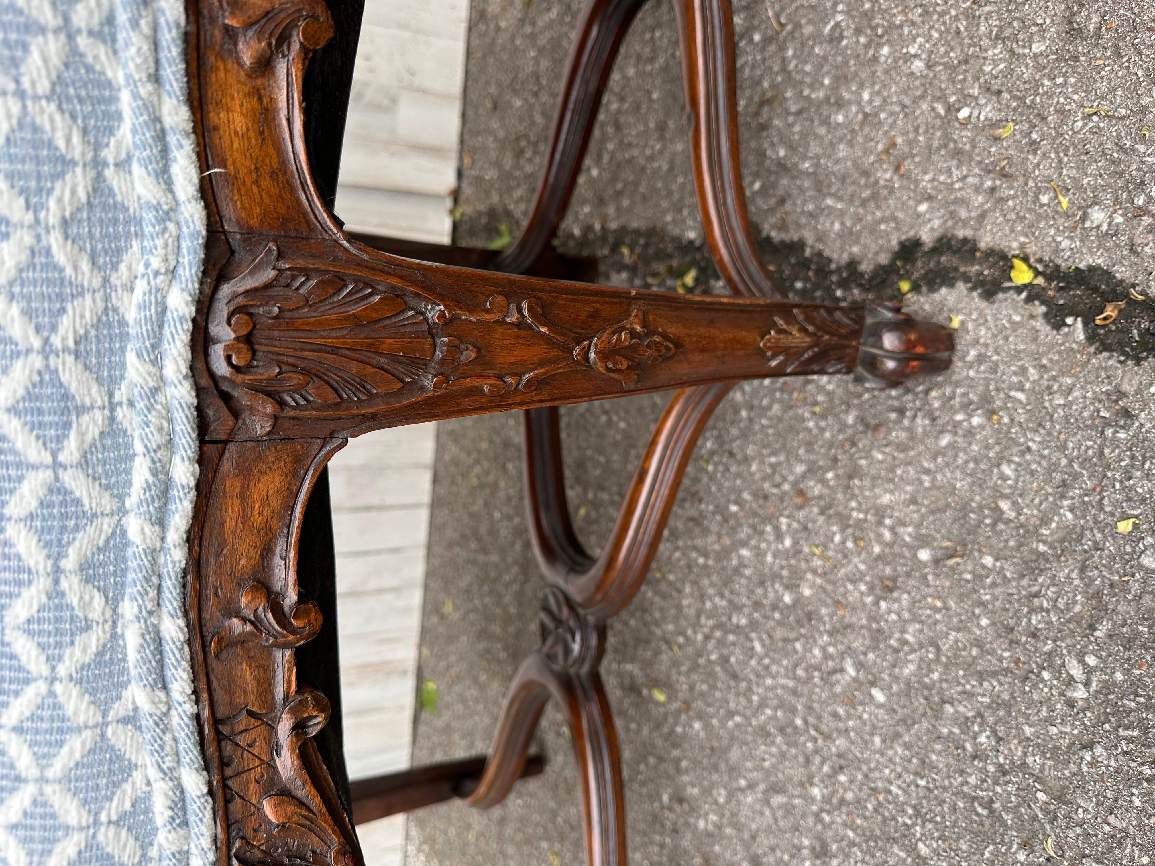 19th Century French Bench With New Upholstery For Sale 3