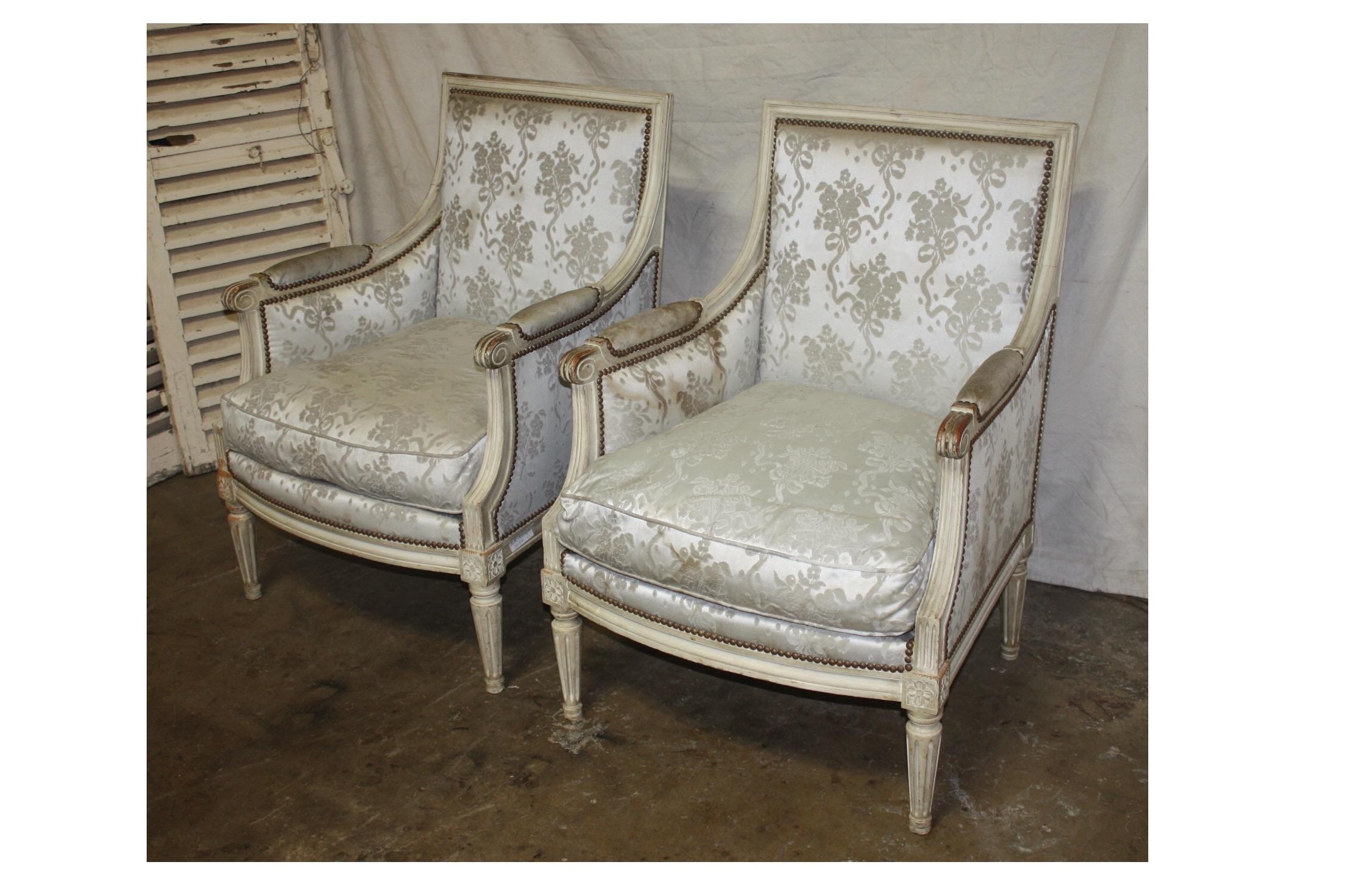 19th century French bergère chairs.