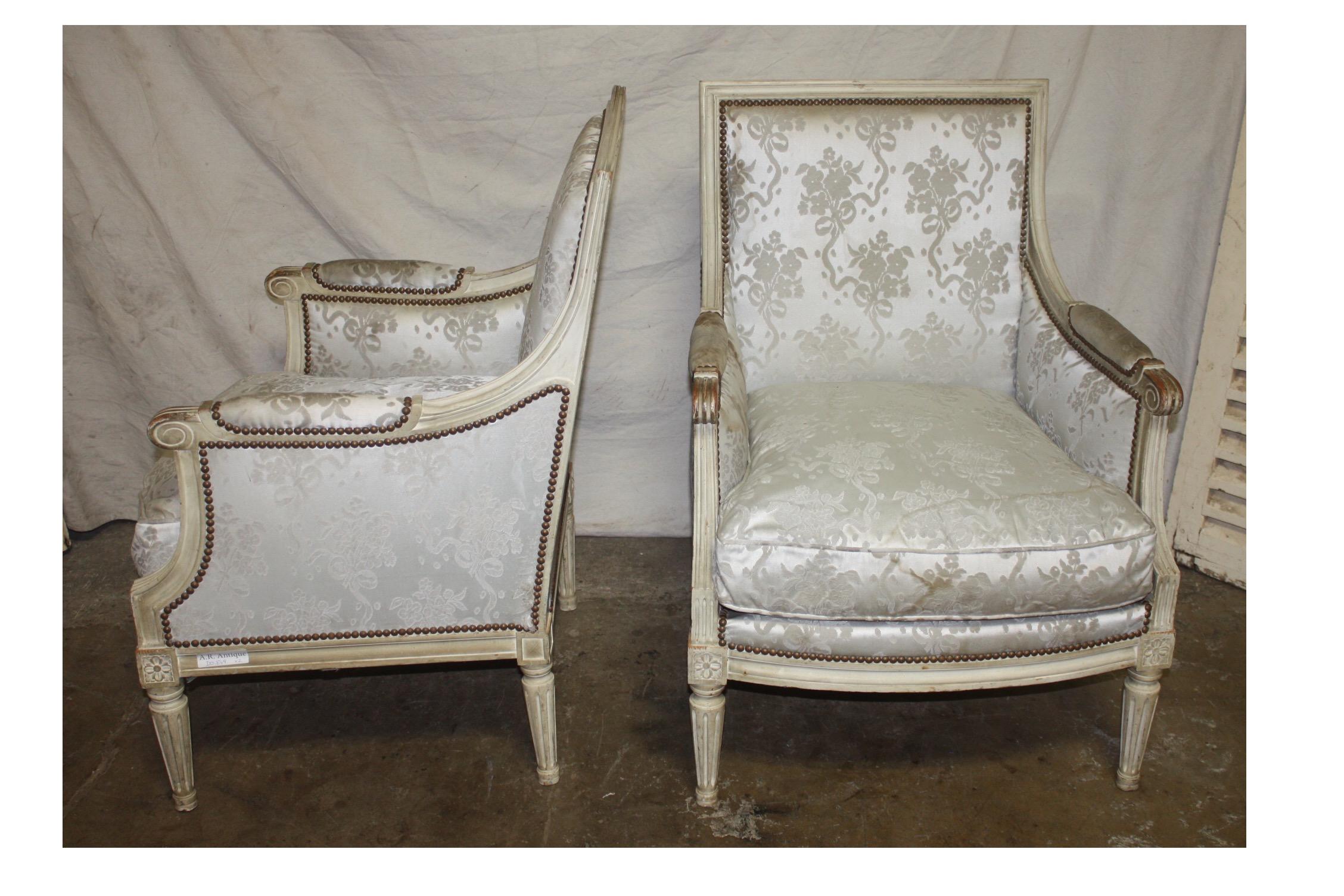 19th Century French Bergère Chairs In Good Condition In Stockbridge, GA