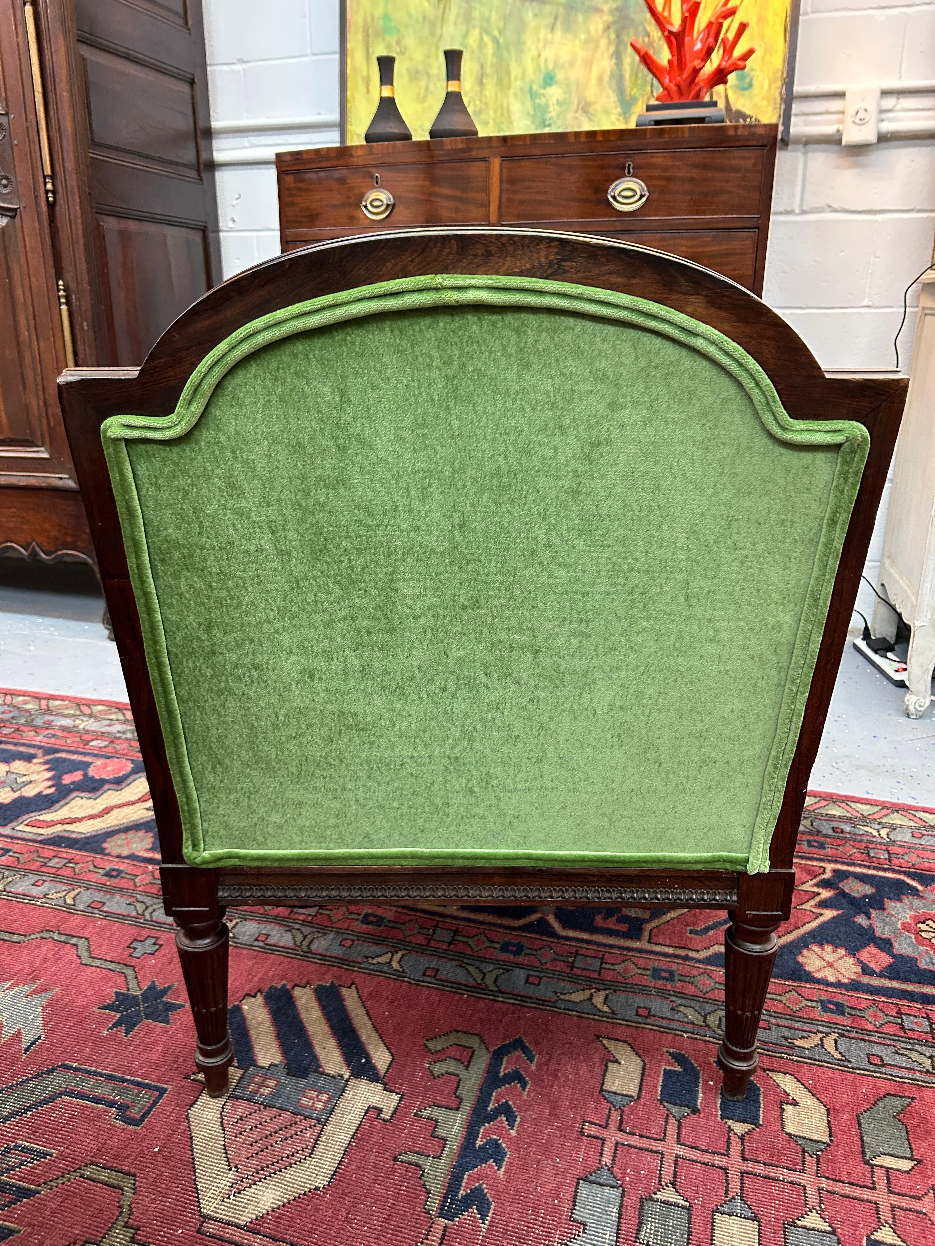 19th Century French Bergere Rosewood Arm Chair  For Sale 2
