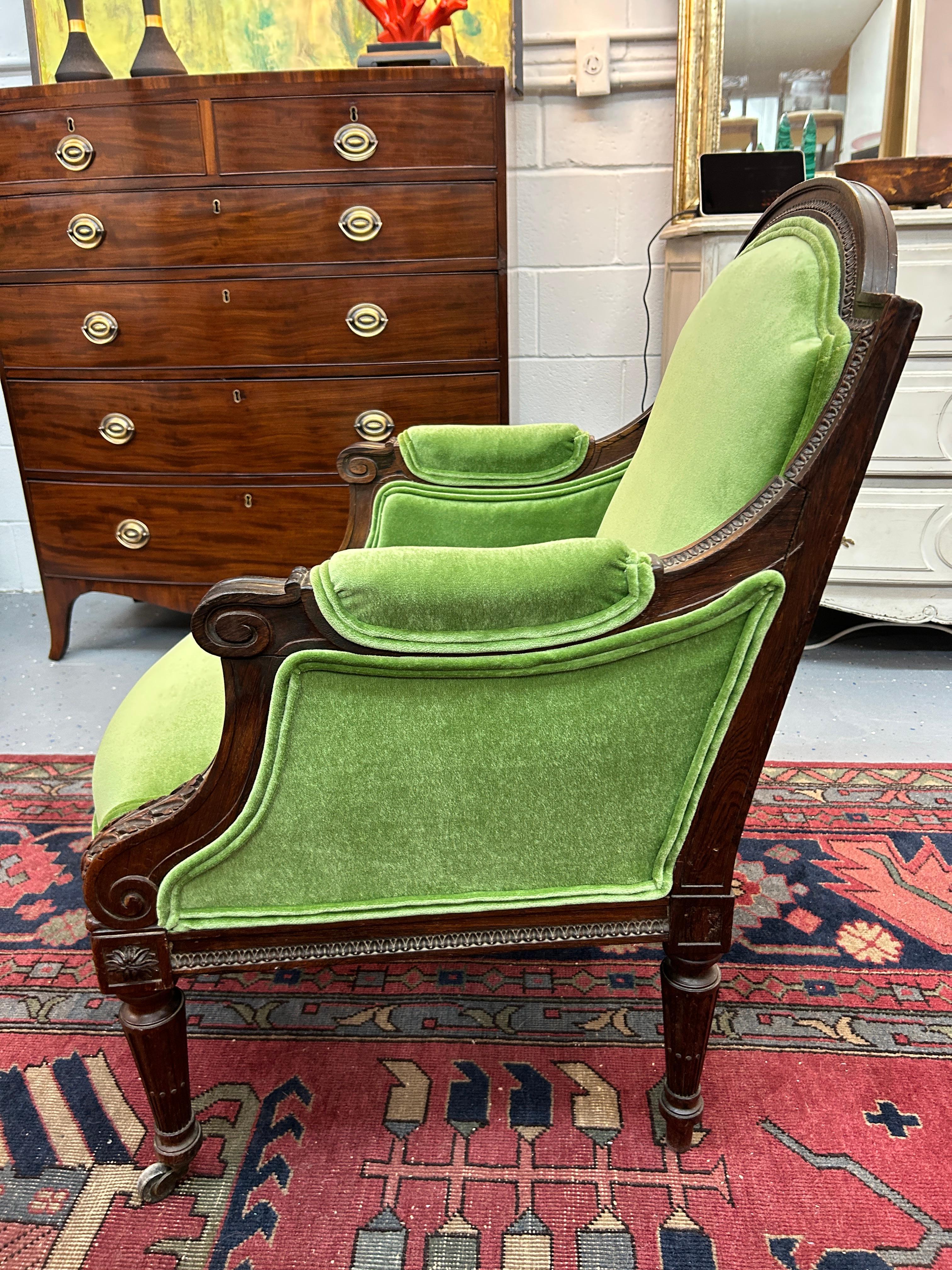19th Century French Bergere Rosewood Arm Chair  For Sale 3