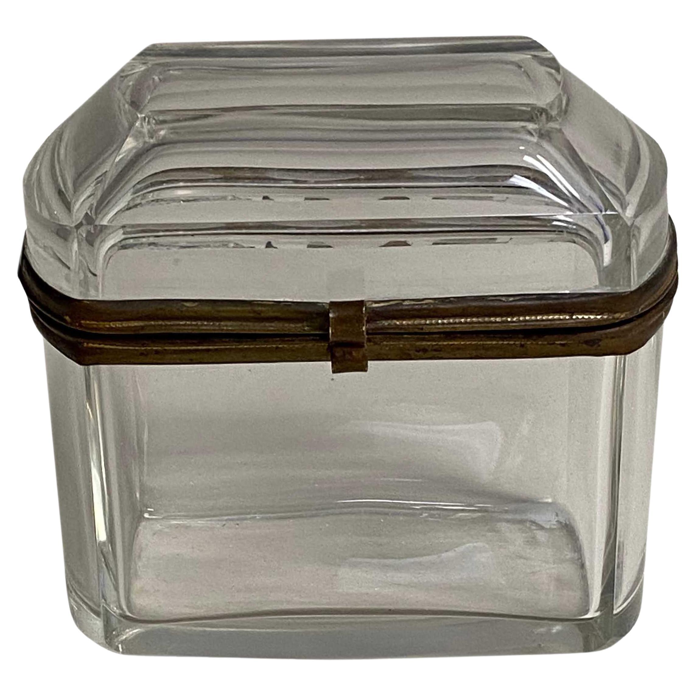 19th Century French Beveled Glass Box For Sale