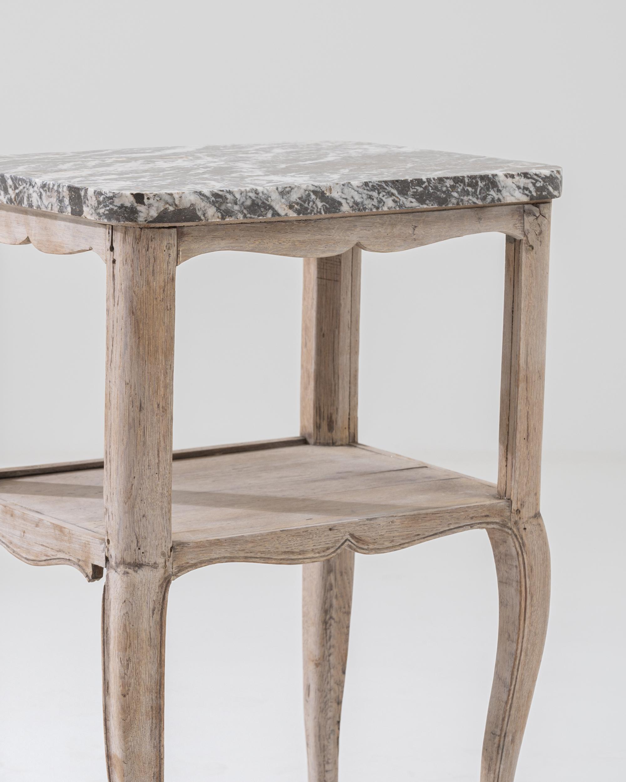 19th Century French Biche Bedside Table with Marble Top 1