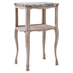 19th Century French Biche Bedside Table with Marble Top