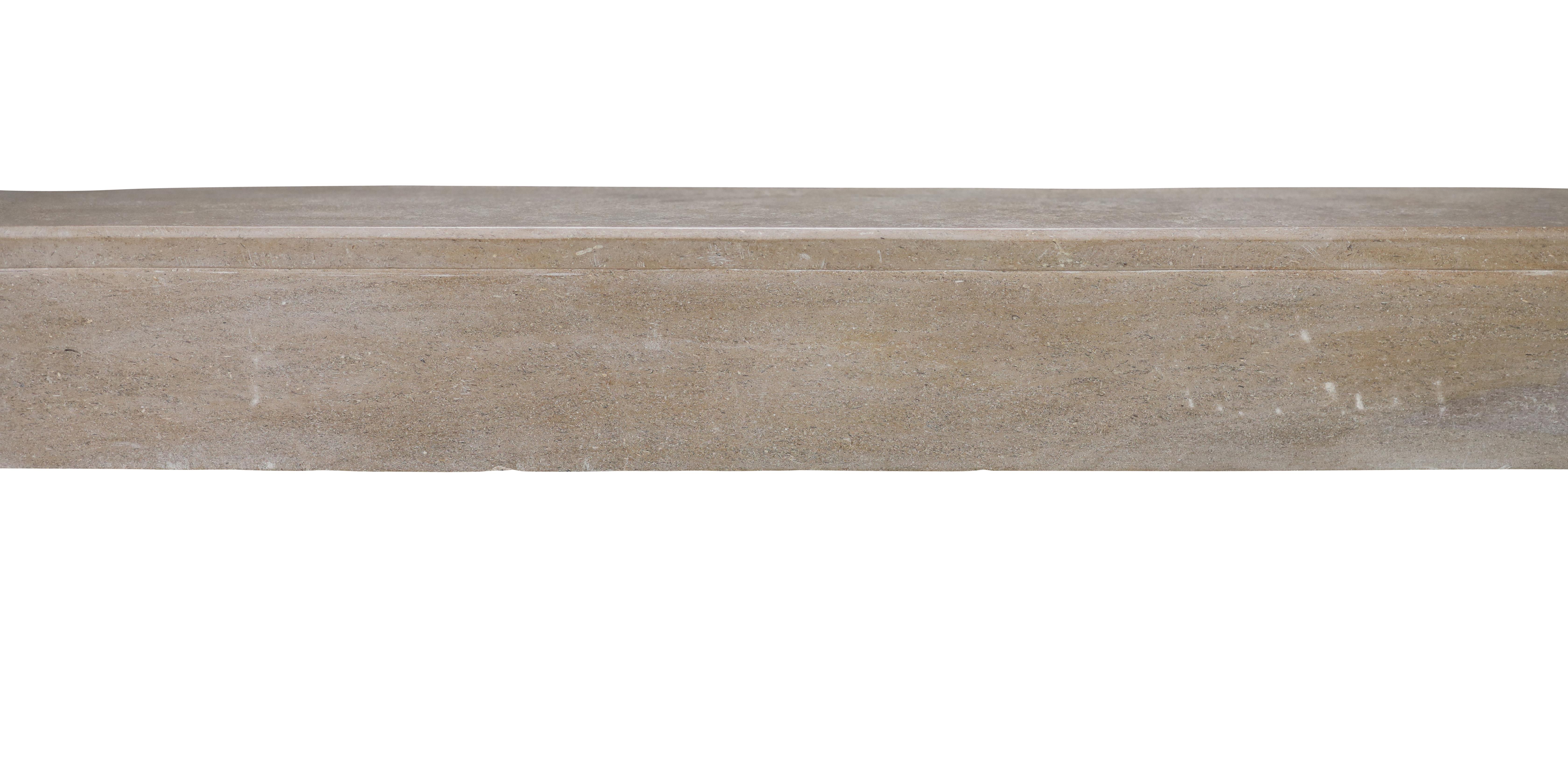 Cornice per caminetto in pietra bicolore francese del XIX secolo per un soggiorno moderno e lento In condizioni ottime in vendita a Beervelde, BE
