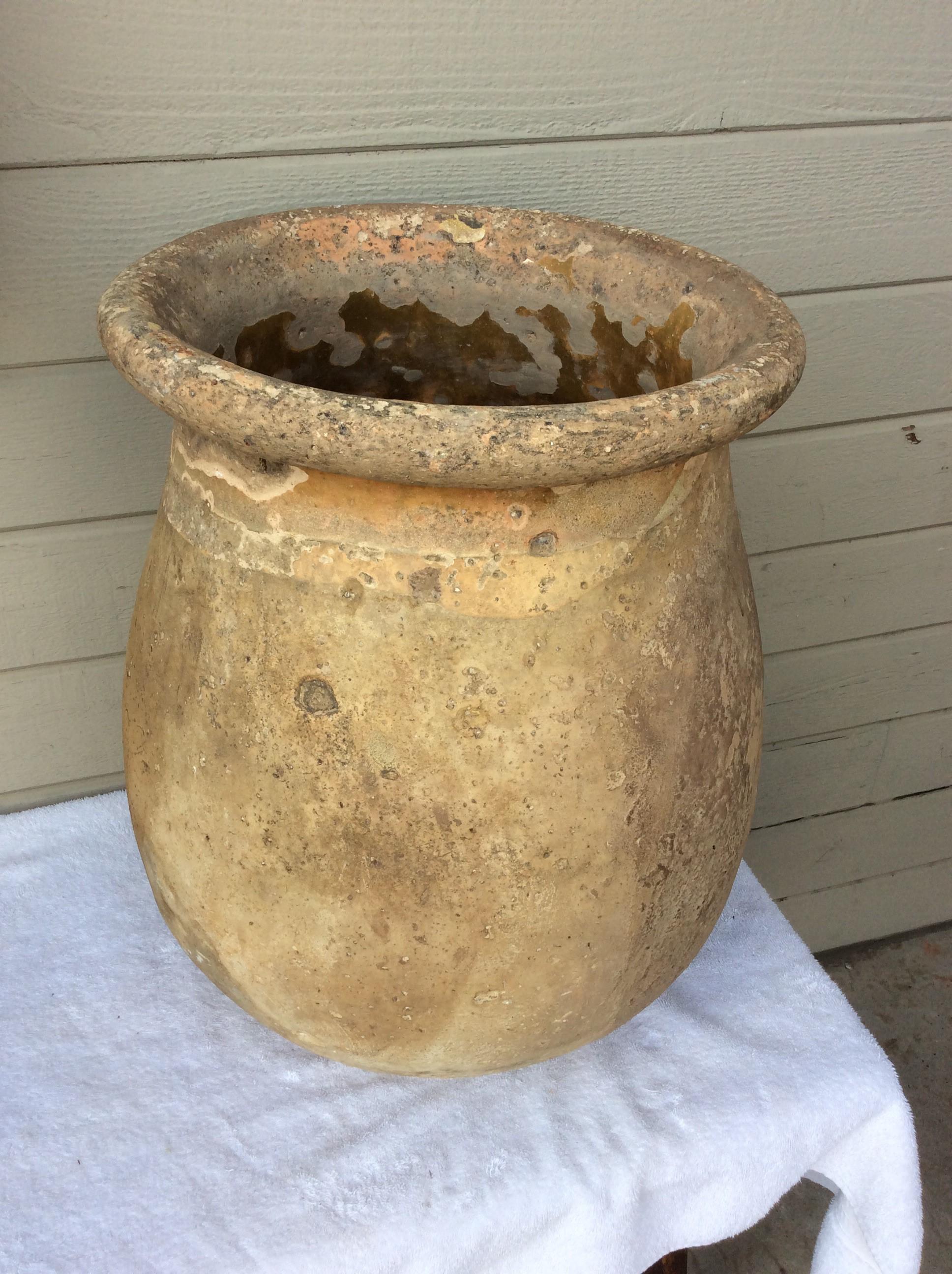 Pottery 19th Century French Biot Pot Olive Jar