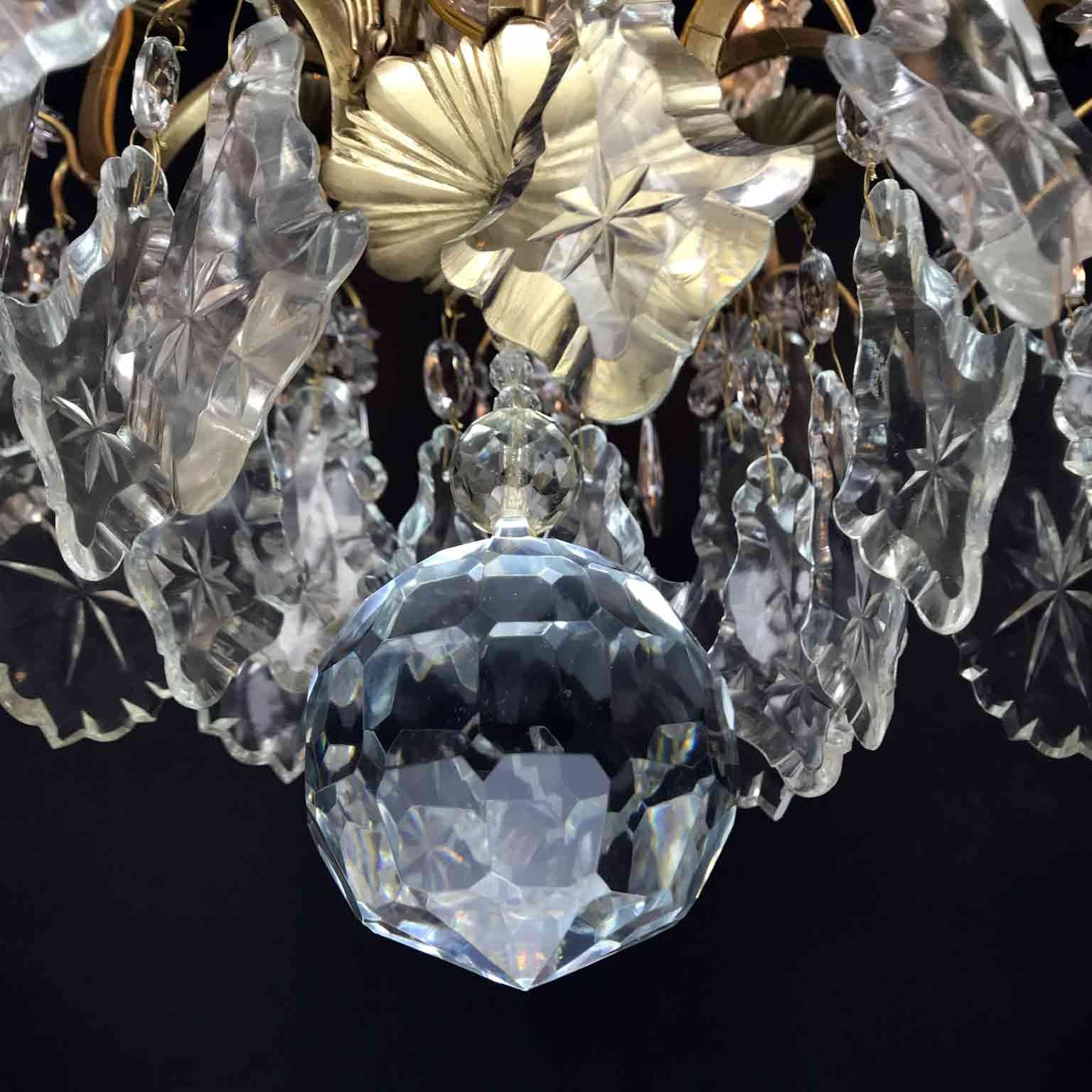19th Century French Birdcage Chandelier Louis XV Style with Crystal Spires 8