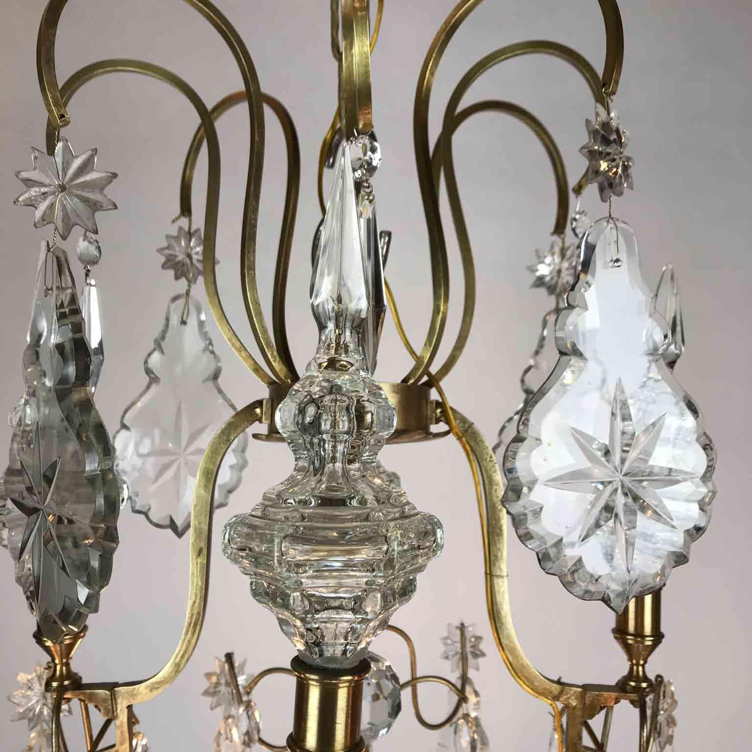 19th Century French Birdcage Chandelier Louis XV Style with Crystal Spires 9