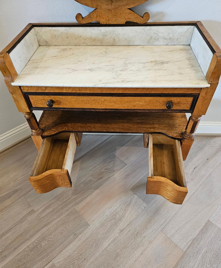 19th Century French Birdseye Maple Wash Stand Vanity Console For Sale ...