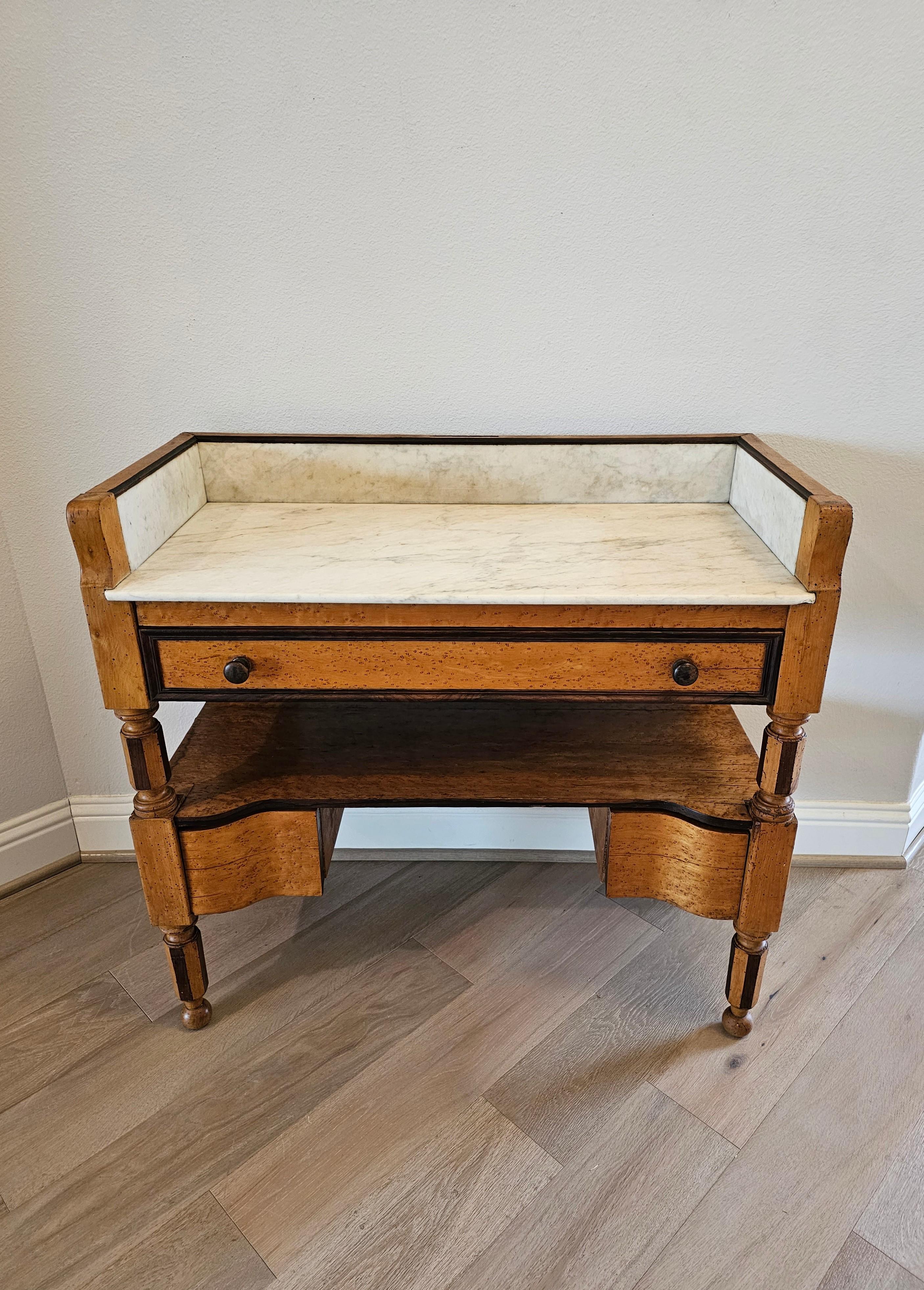 19th Century French Birdseye Maple Wash Stand Vanity Console 8