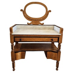 19th Century French Birdseye Maple Wash Stand Vanity Console