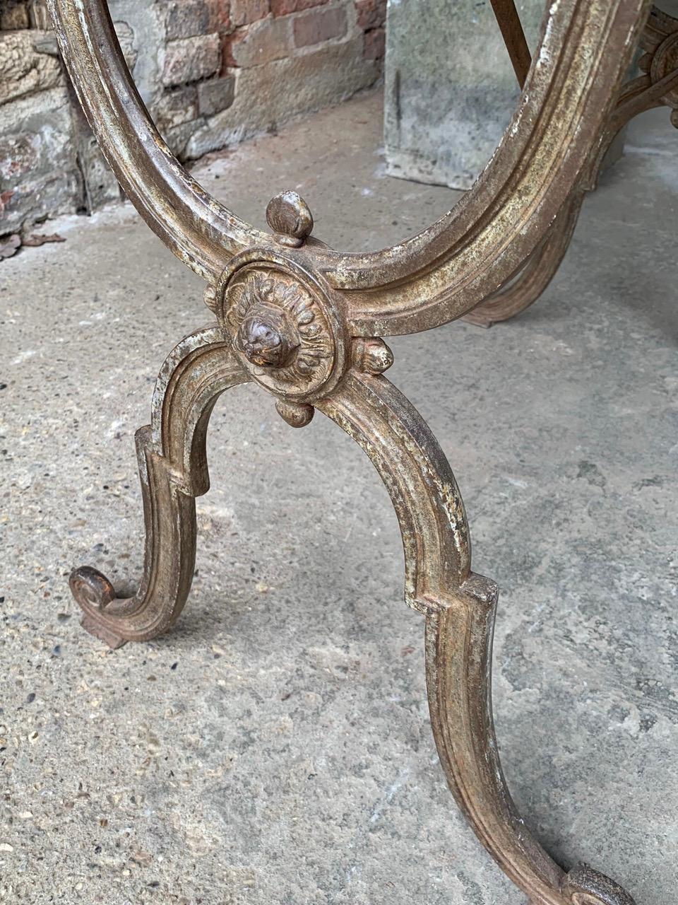 Iron 19th Century French Bistro Garden Table For Sale