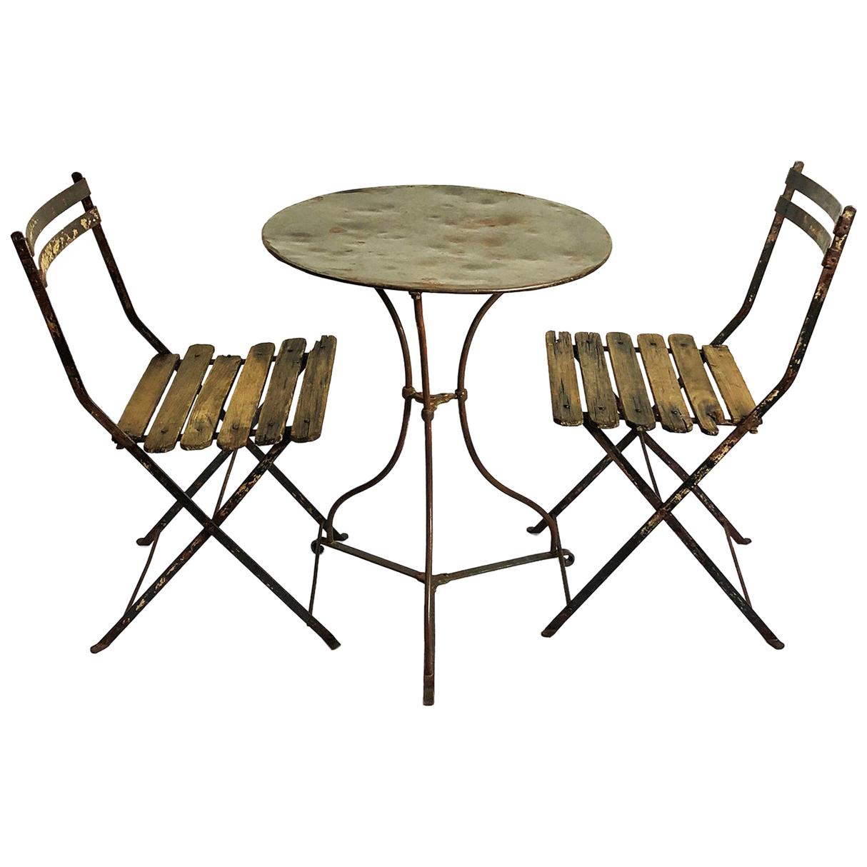 19th Century French Bistro Table and Chairs