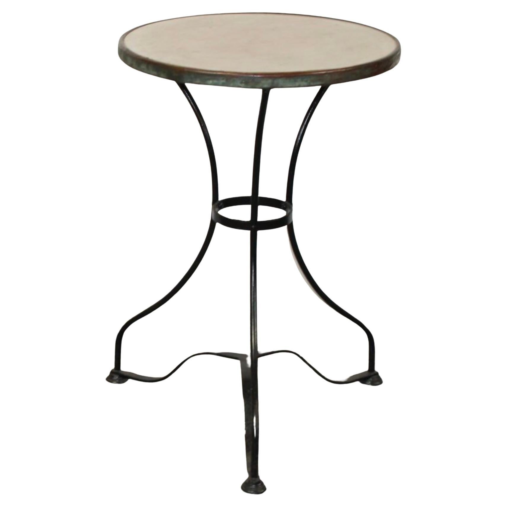 19thc French Marble and Iron Bistro Table at 1stDibs