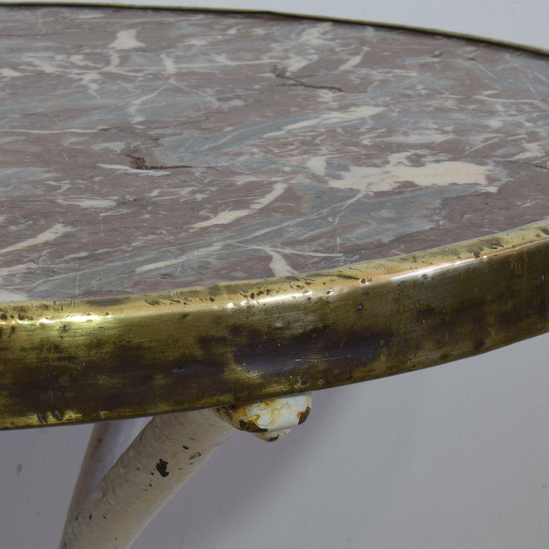 19th Century French Bistro Table with Red Marble Top 8