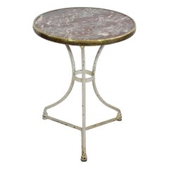 19th Century French Bistro Table with Red Marble Top 19th Century French Bistro Table with Red Marble Top