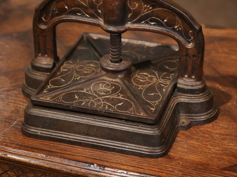 19th Century French Black Painted and Gilt Wrought Iron Book
