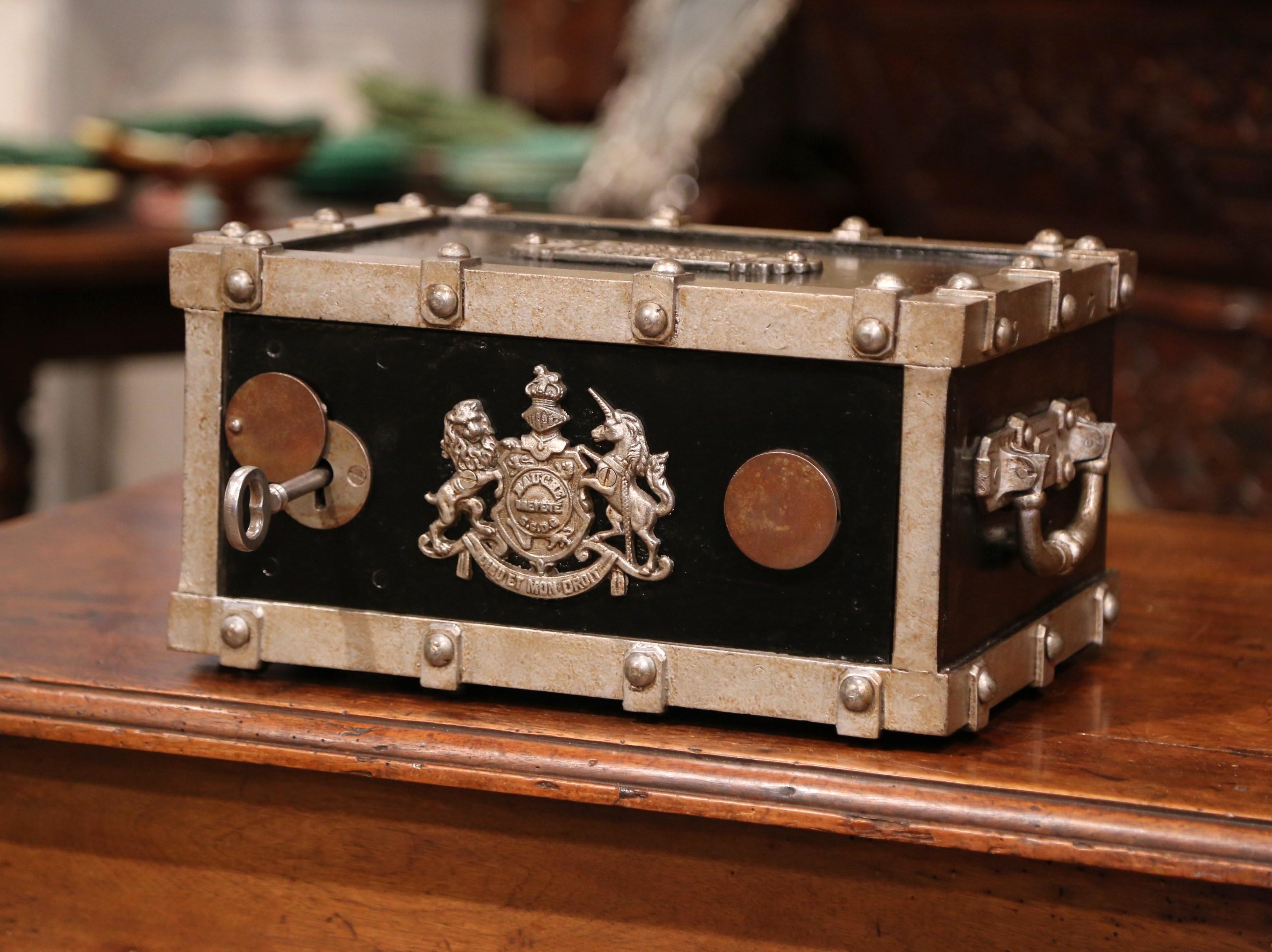19th Century French Black and Silver Cast Iron Safe 2