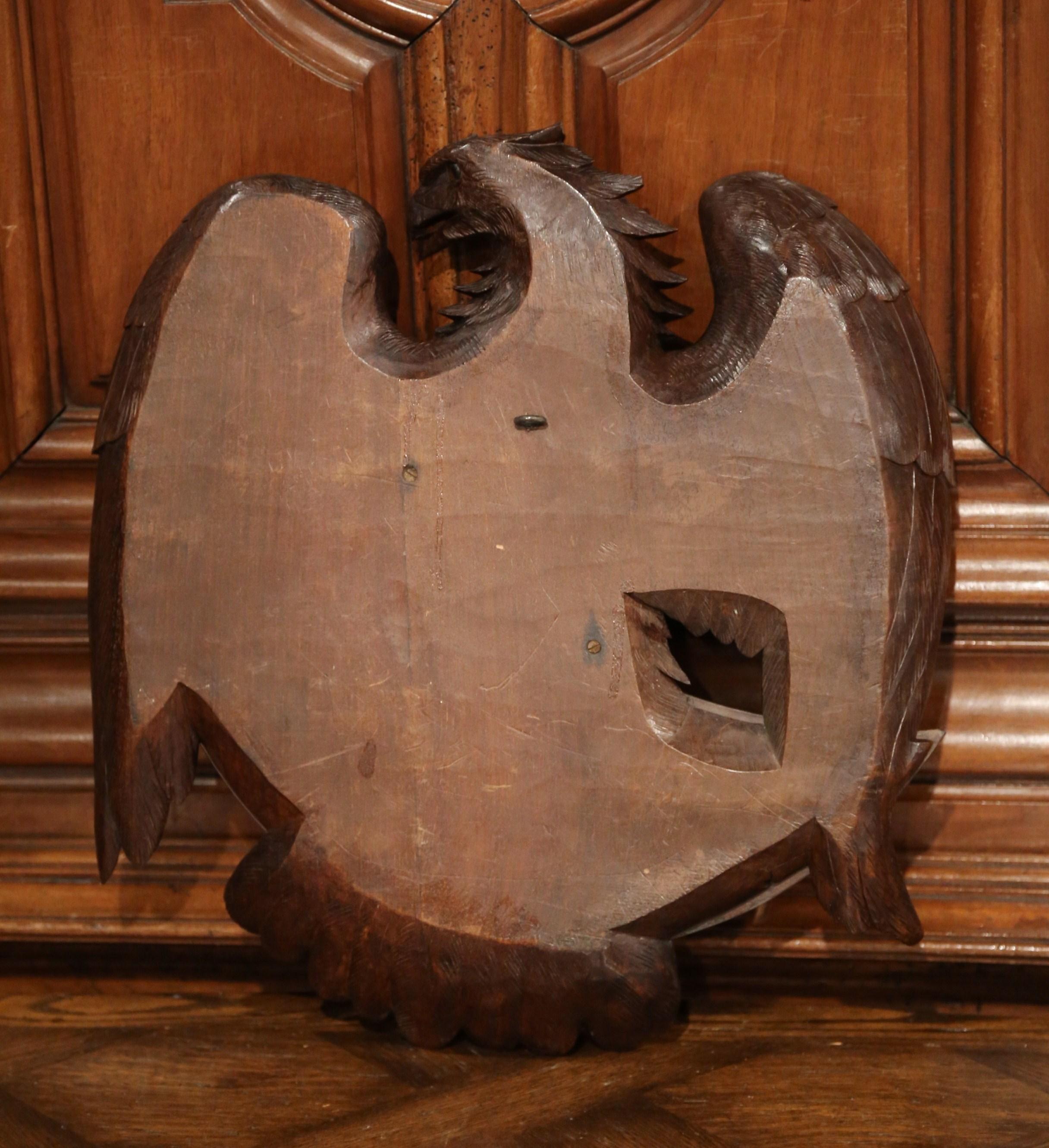 19. Jahrhundert Französisch Schwarzwald geschnitzt Adler Skulptur Wandspiegel (Mercury-Glas)