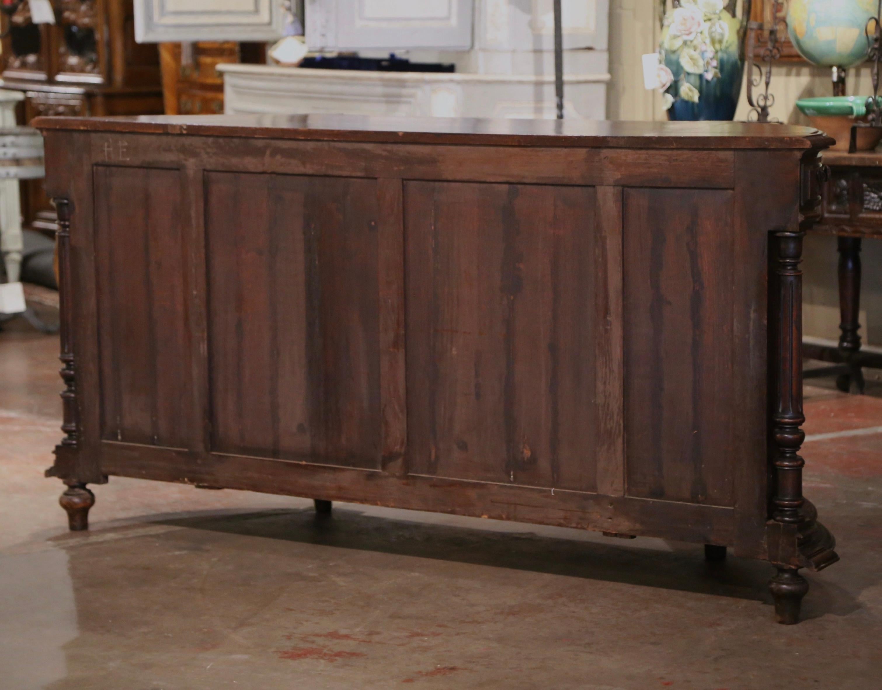 19th Century French Black Forest Carved Oak Four-Door Buffet Enfilade 9