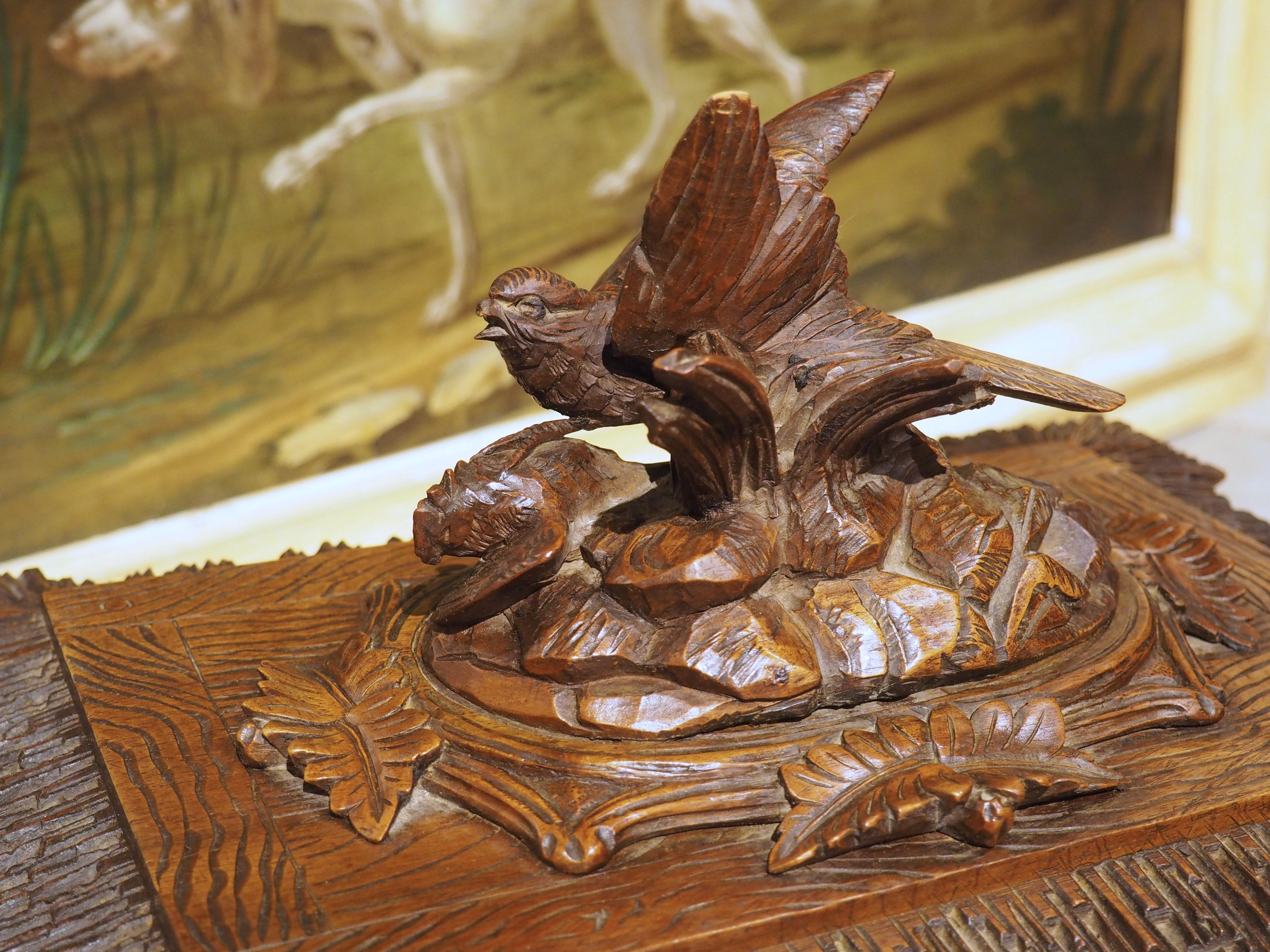 Französischer Black Forest Cave A Likör des 19. Jahrhunderts mit Jagdmotiven aus geätztem Glas im Angebot 3