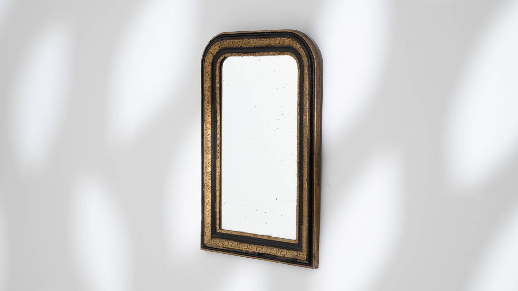 19th Century French Black Gilded Louis Phillipe Wall Mirror 4