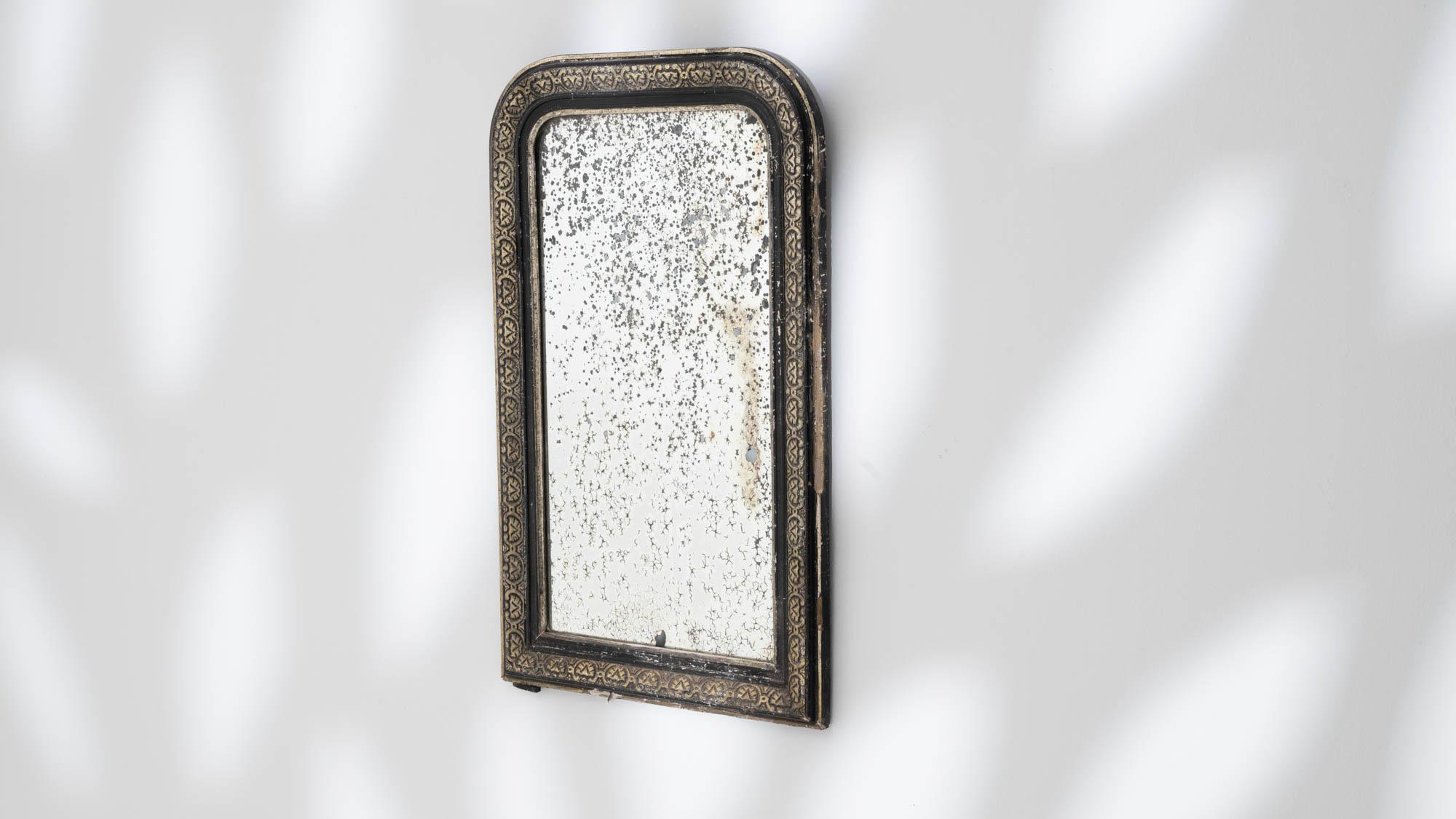 19th Century French Black Gilded Louis Phillipe Wall Mirror 4