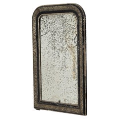 19th Century French Black Gilded Louis Phillipe Wall Mirror
