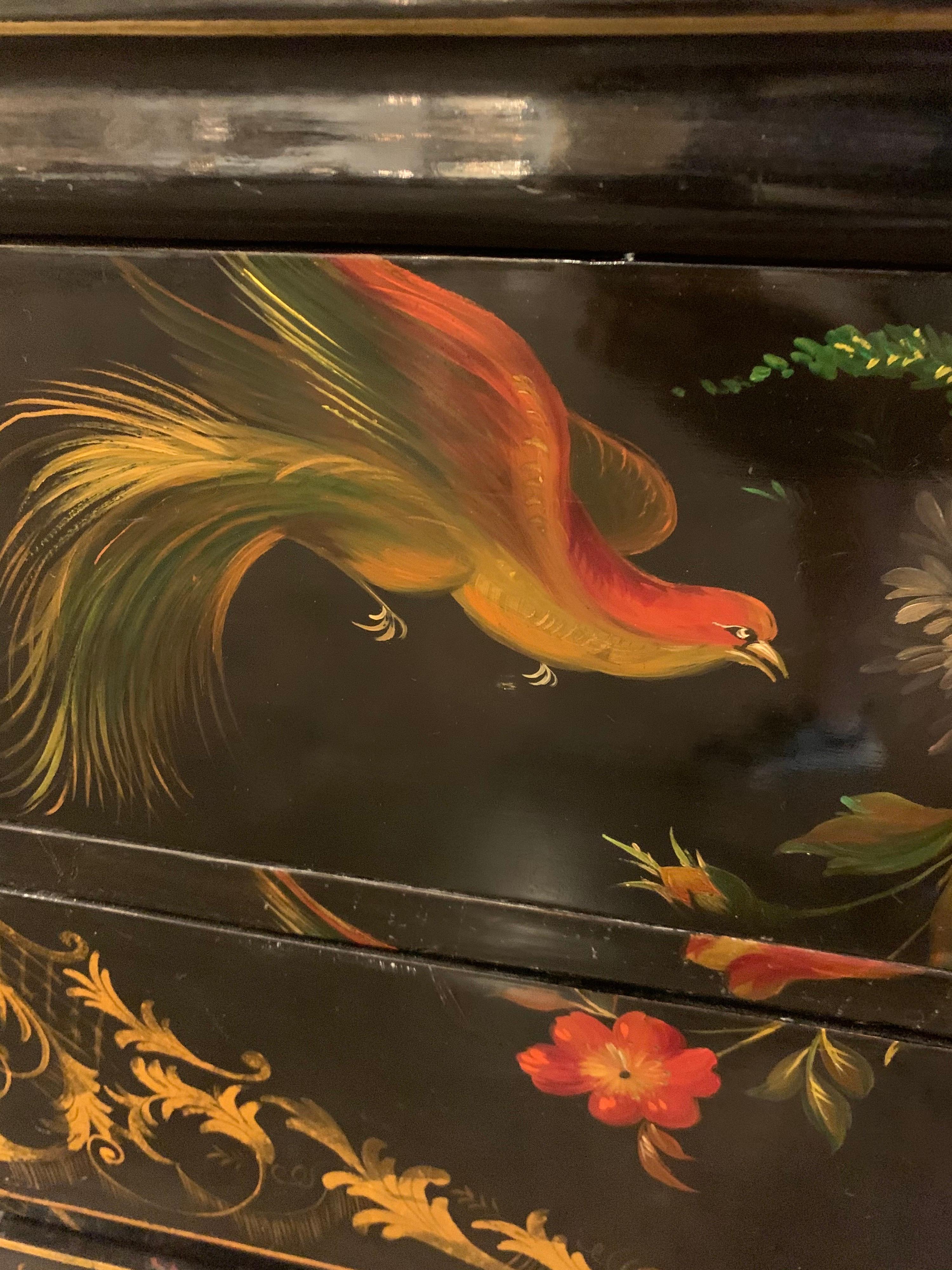 19th Century French Black Lacquered Louis Philippe Commode For Sale 1