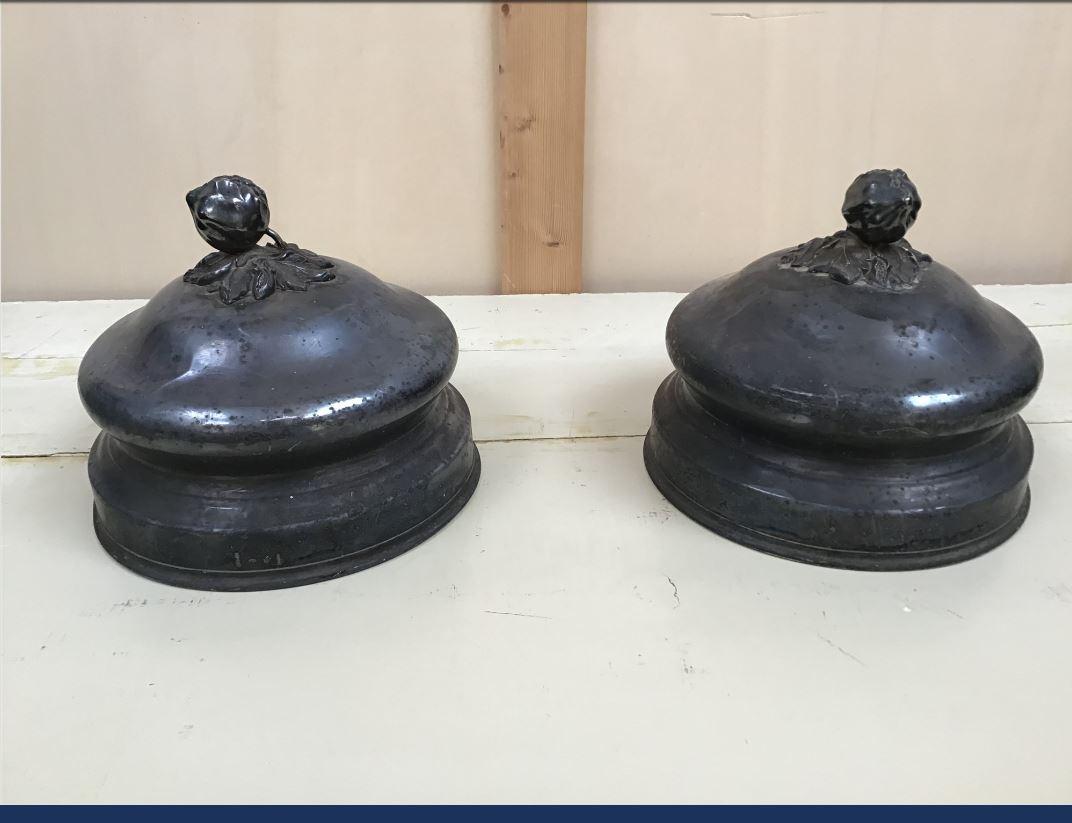 19th century French metal table bell-shaped cloches from 1890s.