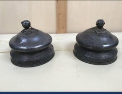 19th Century French Black Metal Table Cloches, 1890s
