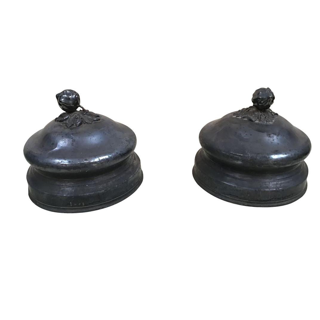 19th Century French Black Metal Table Cloches, 1890s For Sale