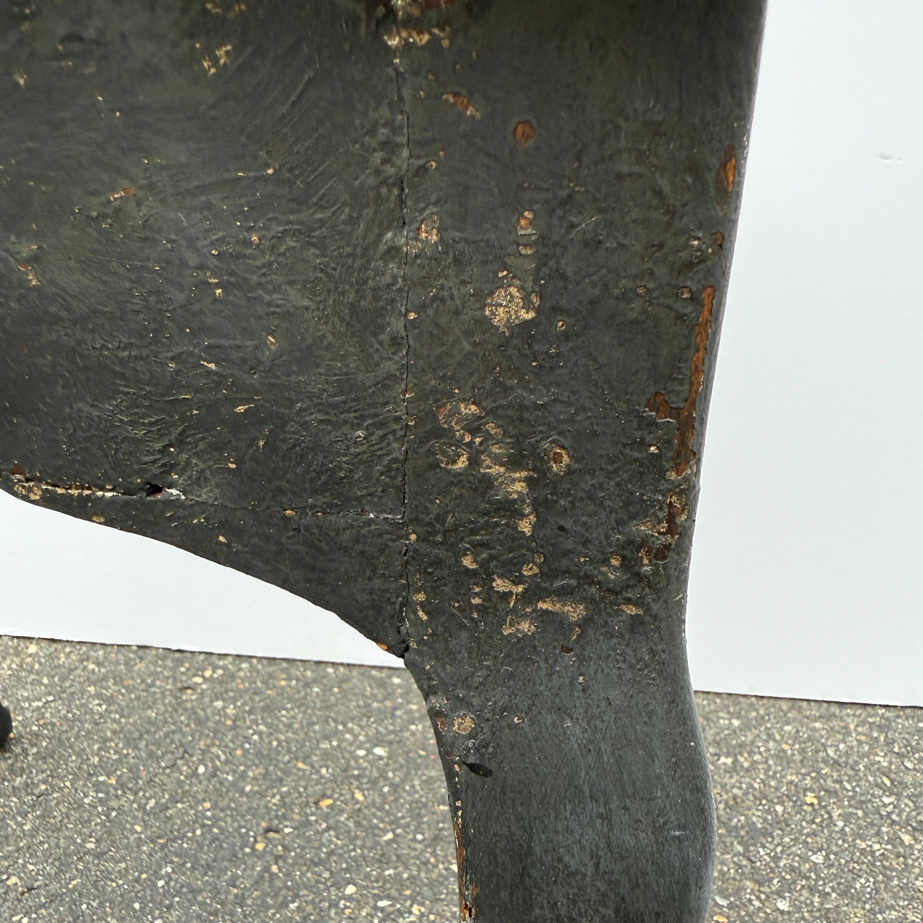19th Century French Black Painted Rectangular Hall Side Table For Sale 12