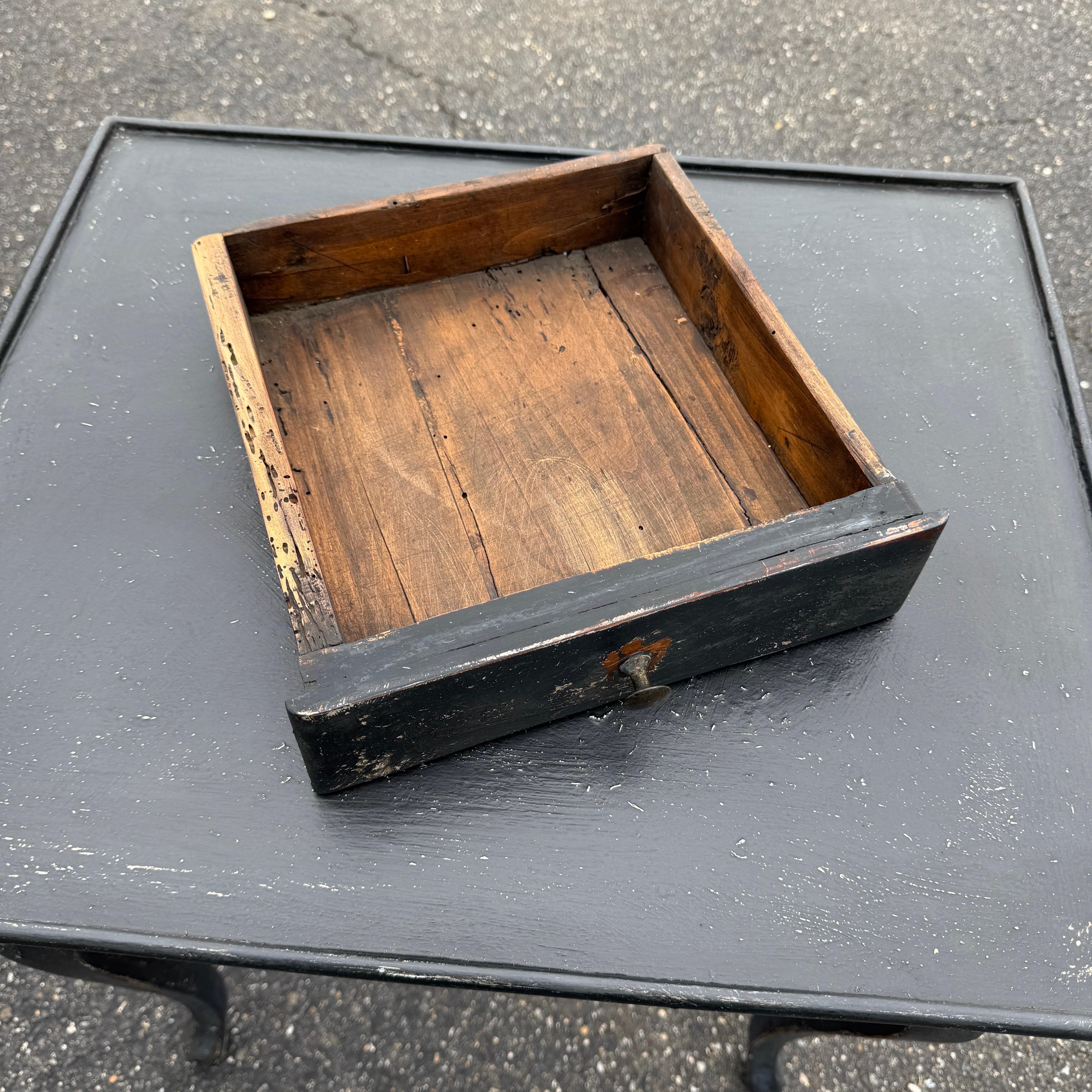 19th Century French Black Painted Rectangular Hall Side Table For Sale 2