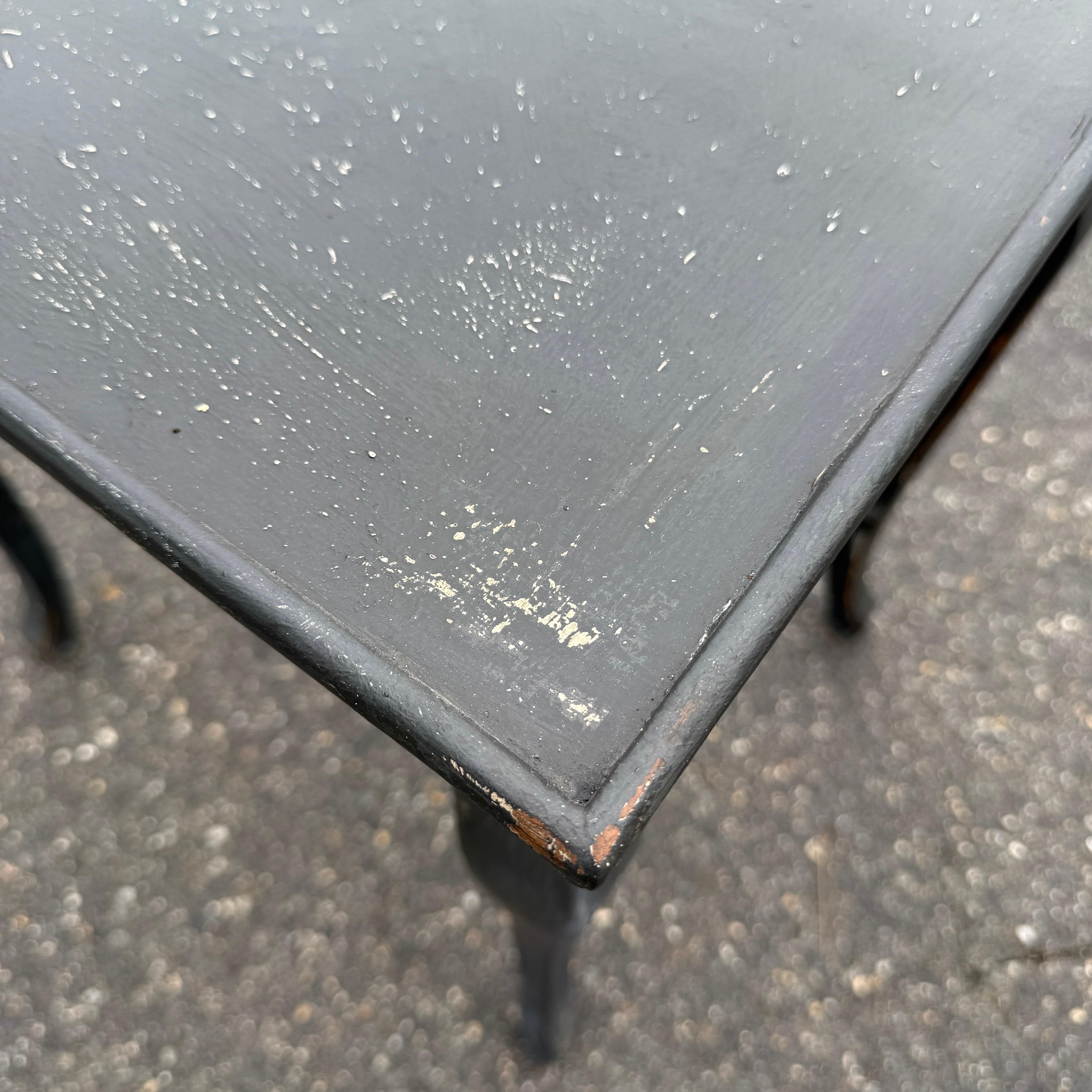 19th Century French Black Painted Rectangular Hall Side Table For Sale 3
